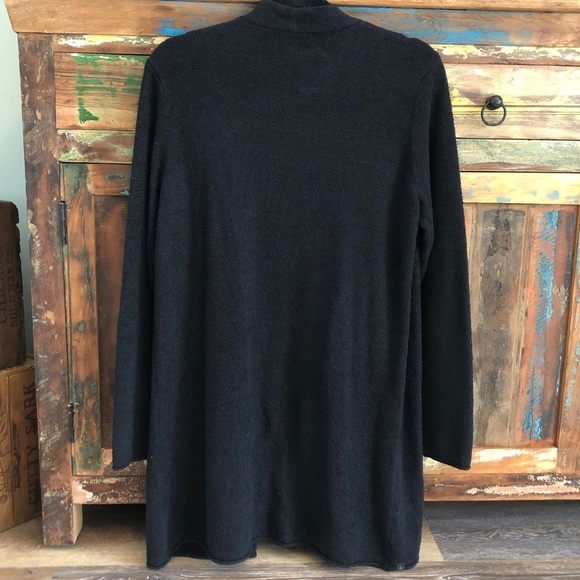 Barefoot Dreams CozyChic Lite Black Cardigan Sweater Women Size L Open Longline - Picture 2 of 12